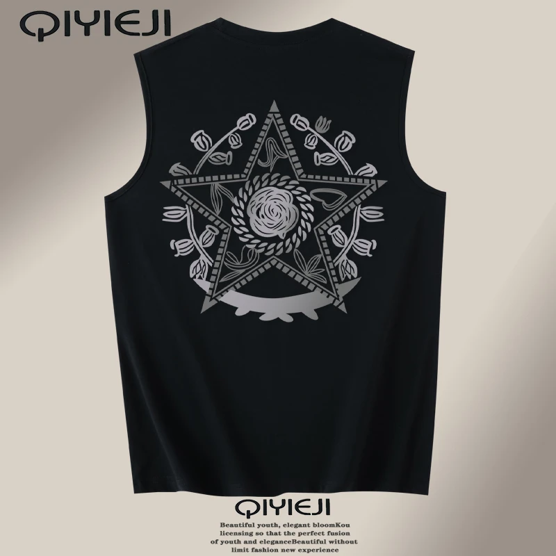 夏季青春活力短袖背心坎肩男款夏季ins外穿个性国潮百搭宽松运动