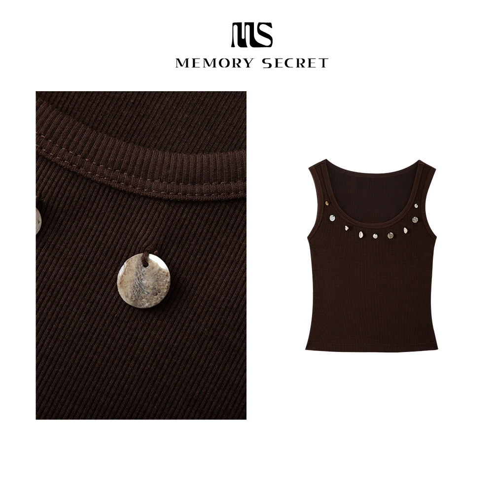 【MS】空语  通勤修身背心无袖内搭纯色女装简约时尚风WG25XT06837