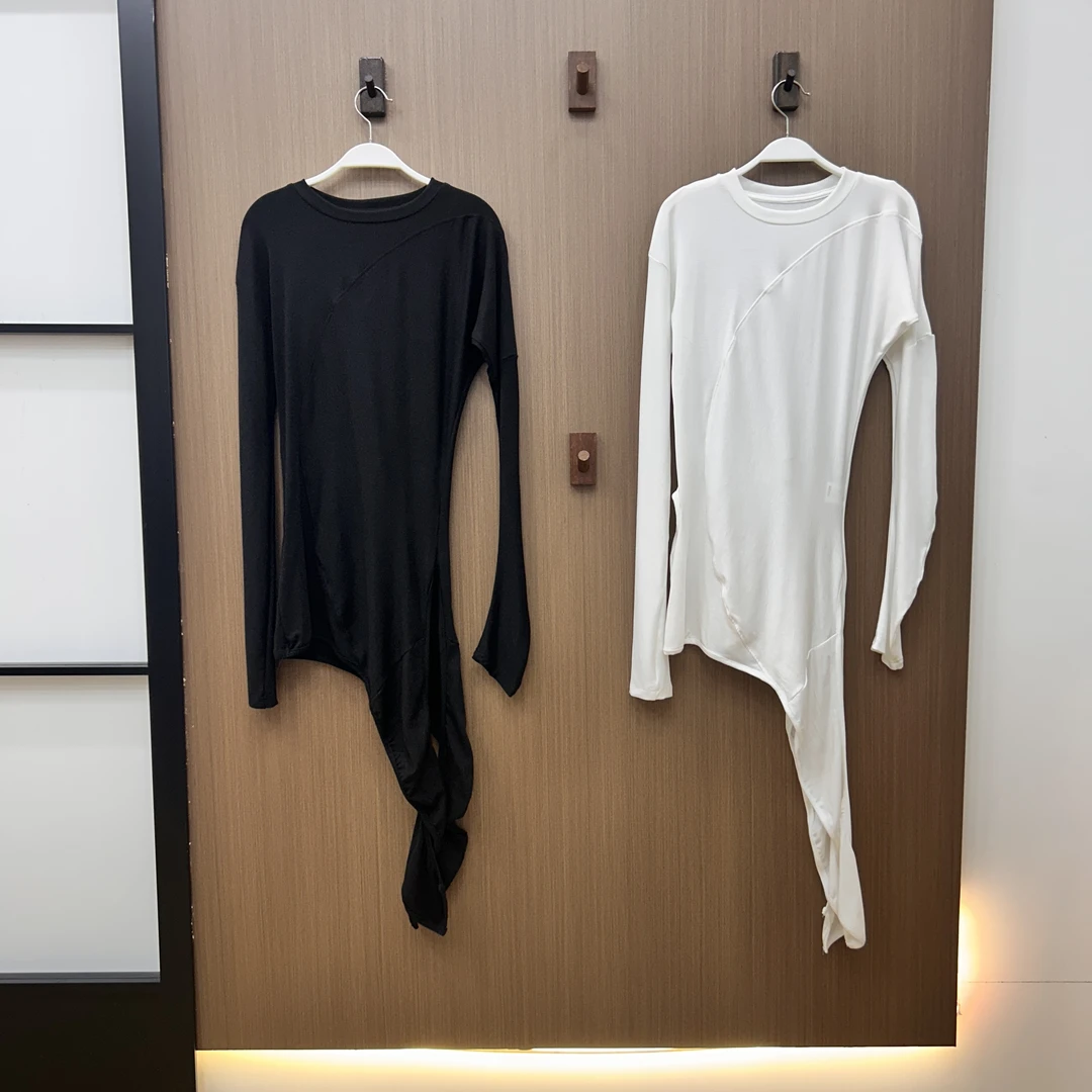 MONA 不对称设计 气质显瘦内搭打底衫长袖上衣女小个子 2025新款