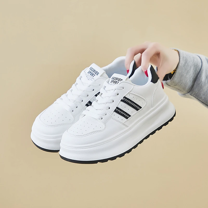 2025春季小白鞋新款韩版ins女学生厚底增高运动板鞋休闲鞋XYA901
