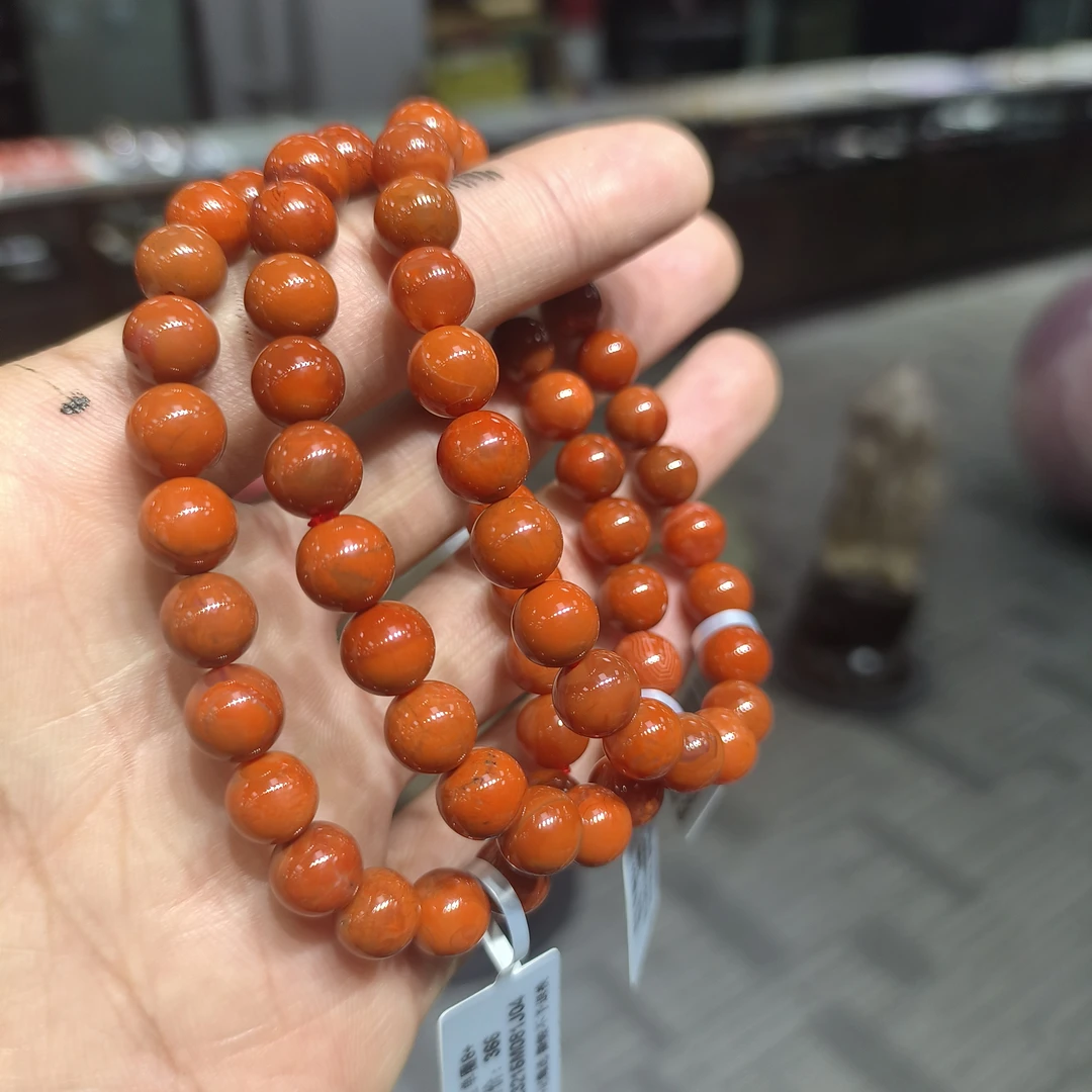 【书记甄选】天然南红单圈手链 多样性发一件 约8mm XL3217