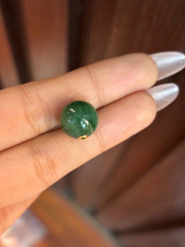 4340 和田玉碧玉s925银镶嵌吊坠 约：12mm 多样性发其一