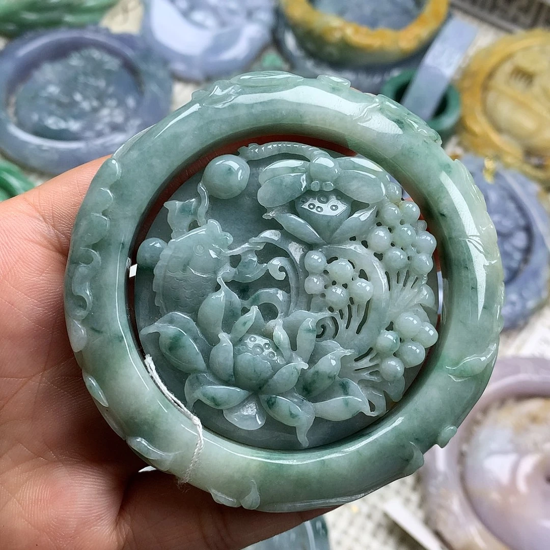 翡翠未镶嵌手镯天然翡翠55.5