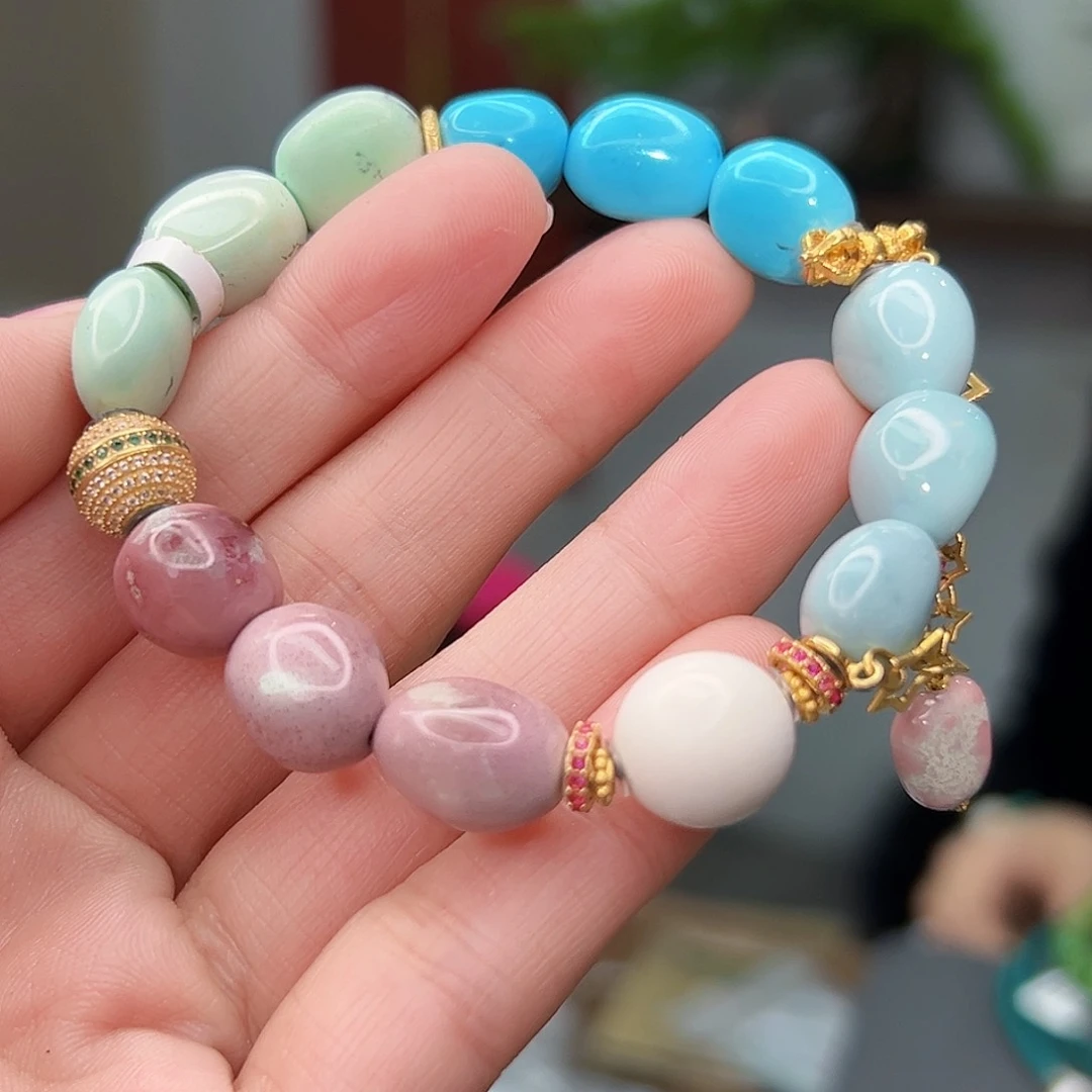 绿松石珠宝奇石18K金镶嵌