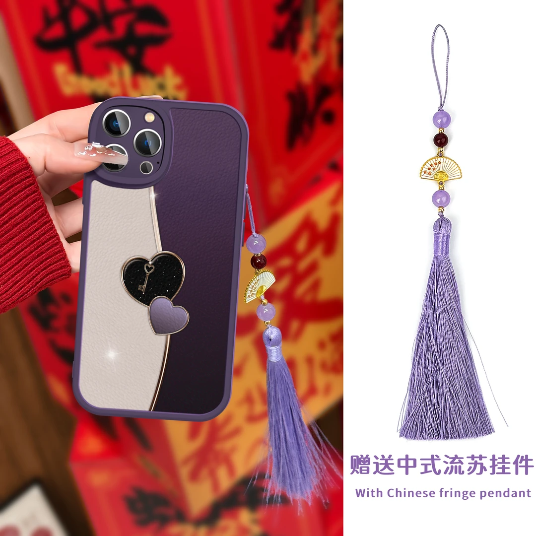 适用于苹果16华为OPPO小米VIVO高颜值个性时尚手机壳皮纹5556