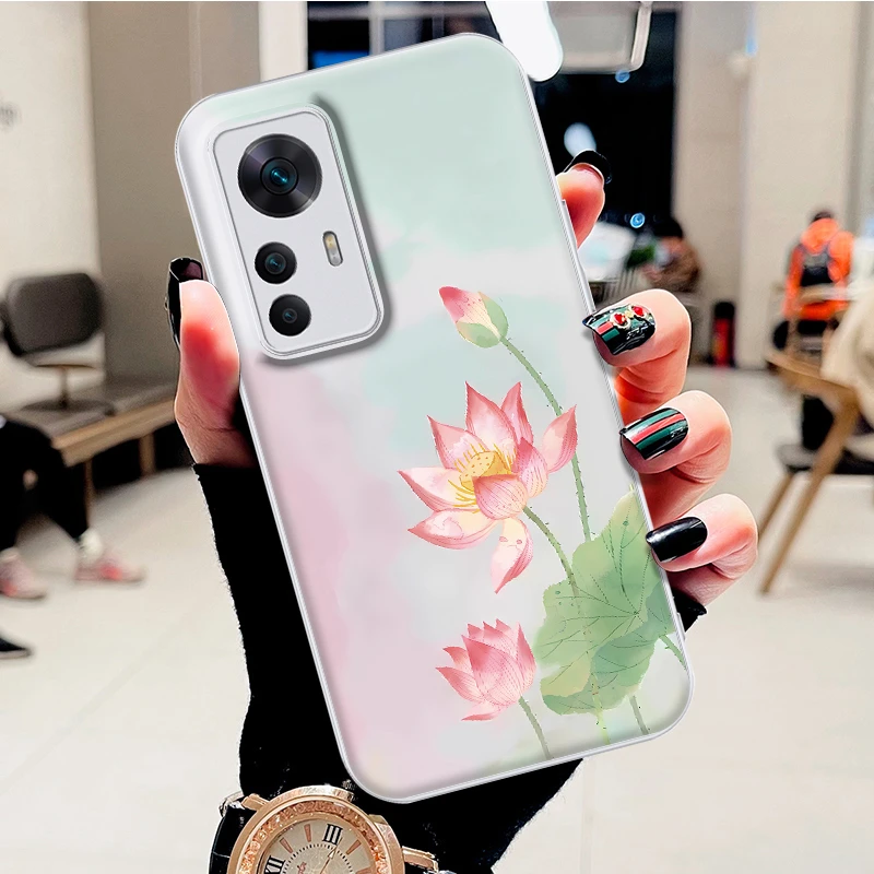 适用红米K50至尊版手机壳高级感好运莲花水凝壳时尚潮防刮防摔