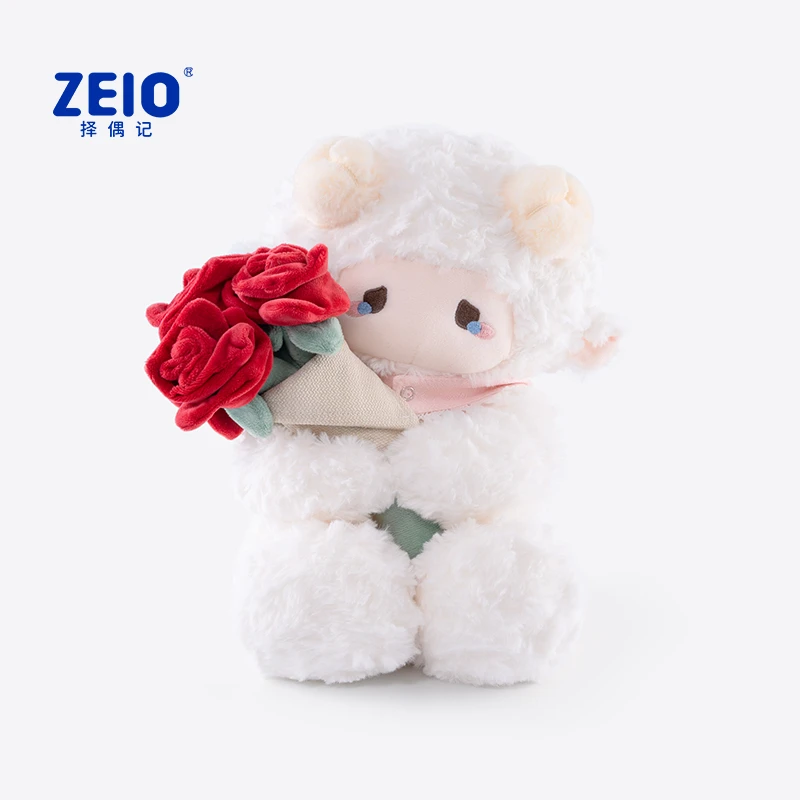 ZEIO择偶记玫瑰花泡芙小羊公仔毛绒玩具玩偶娃娃生日礼物送女生