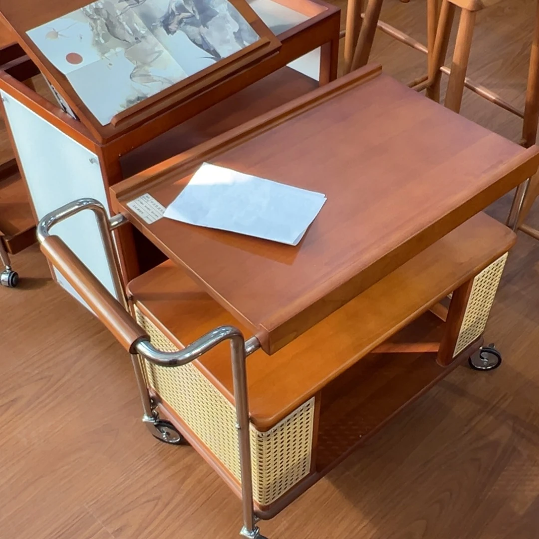 木（非红木类）黄杨木中古色流光推车