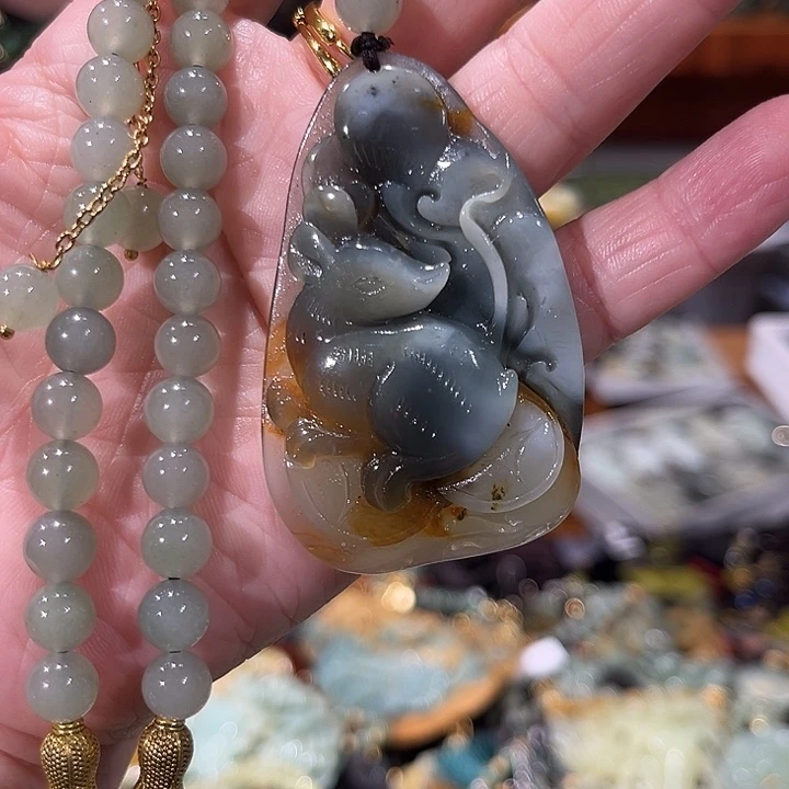 未镶嵌岫玉毛衣链