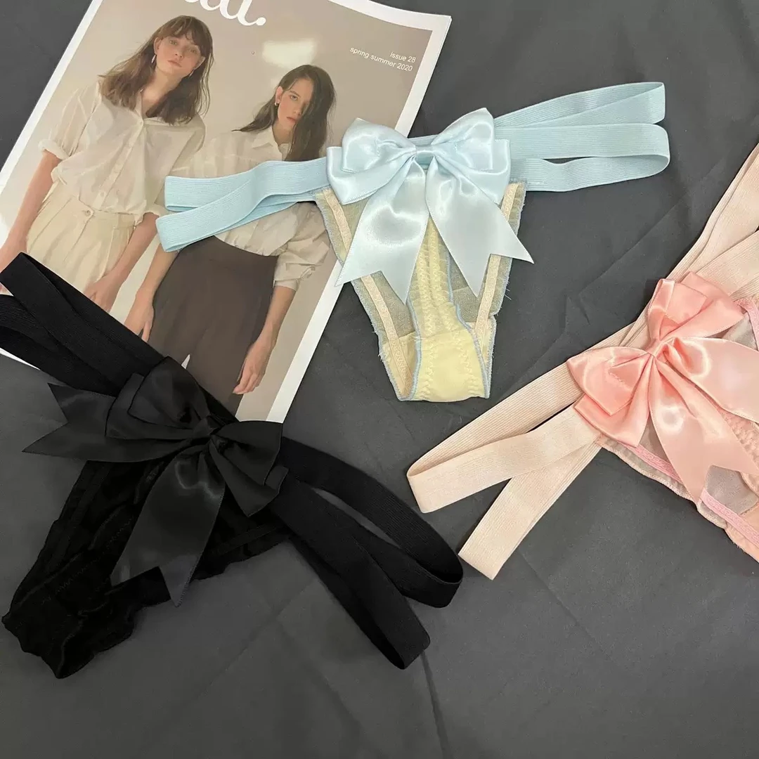 【今夜沦陷】内衣交叉带性感夏季女内裤大蝴蝶结内裤女士