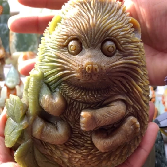 毛***仰蛇纹石玉未镶嵌岫玉手把件