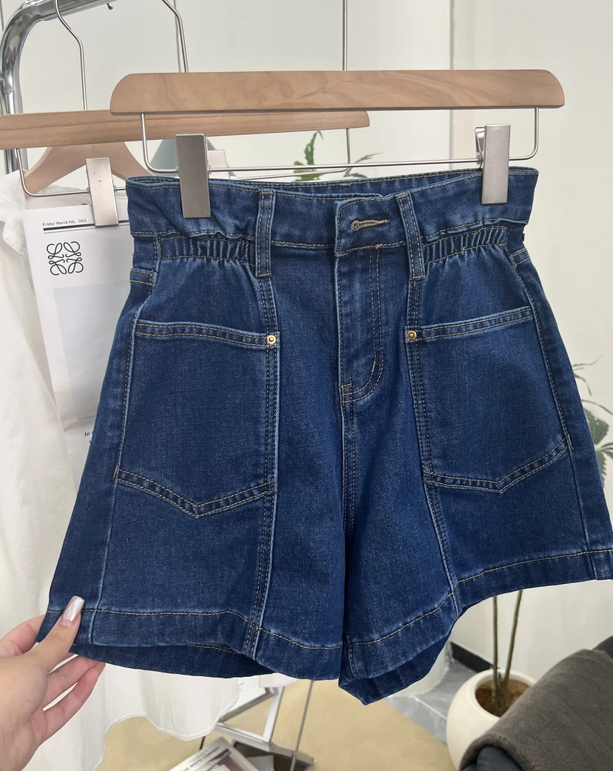高腰牛仔短裤女款爆款2025新款夏季薄款显瘦大码小个子修身阔腿裤