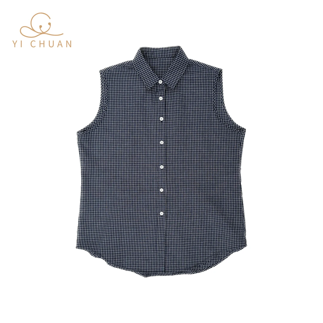 春夏女装格纹无袖上衣爱心刺绣时尚潮流休闲百搭舒适小众设计感