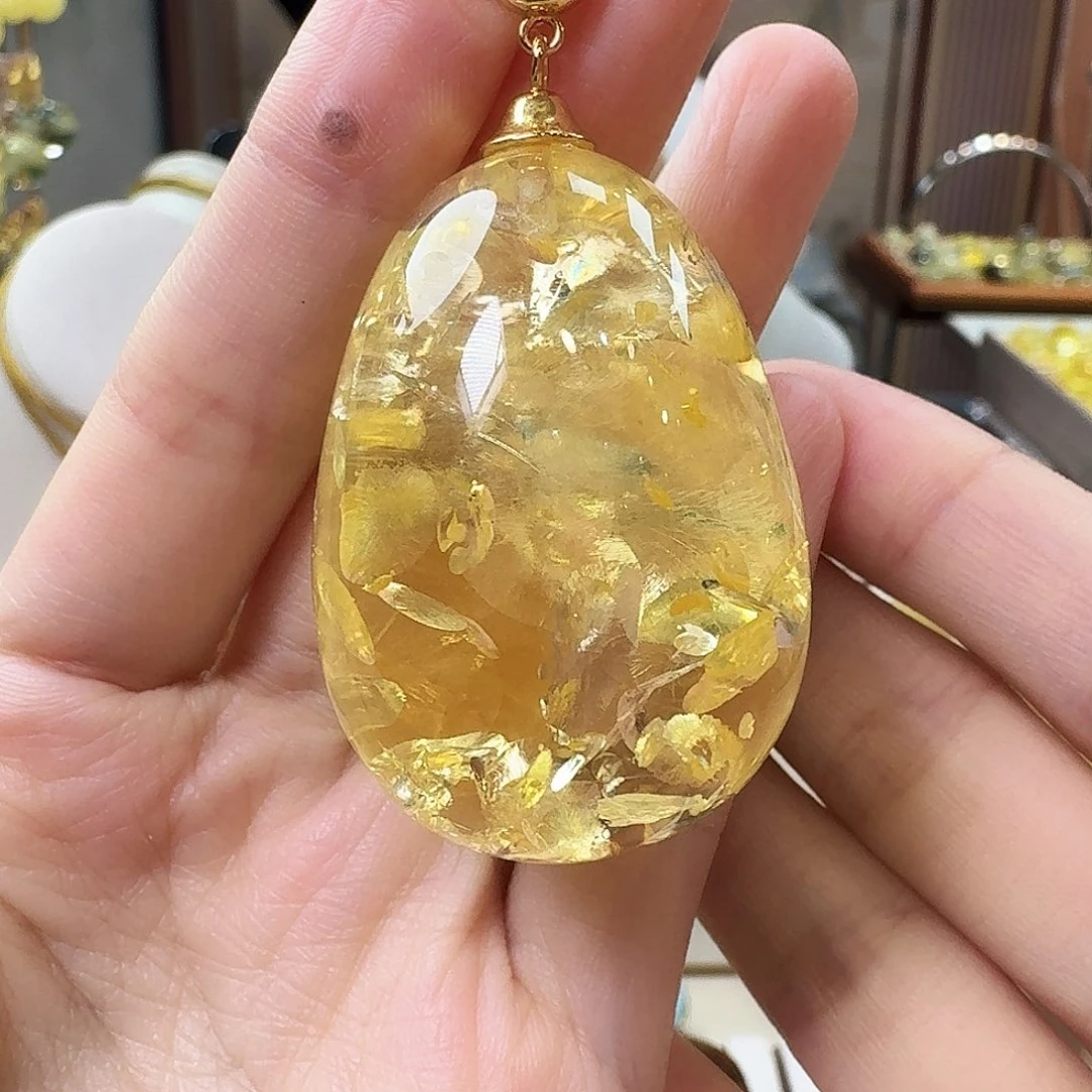 琥珀未镶嵌颈饰吊坠