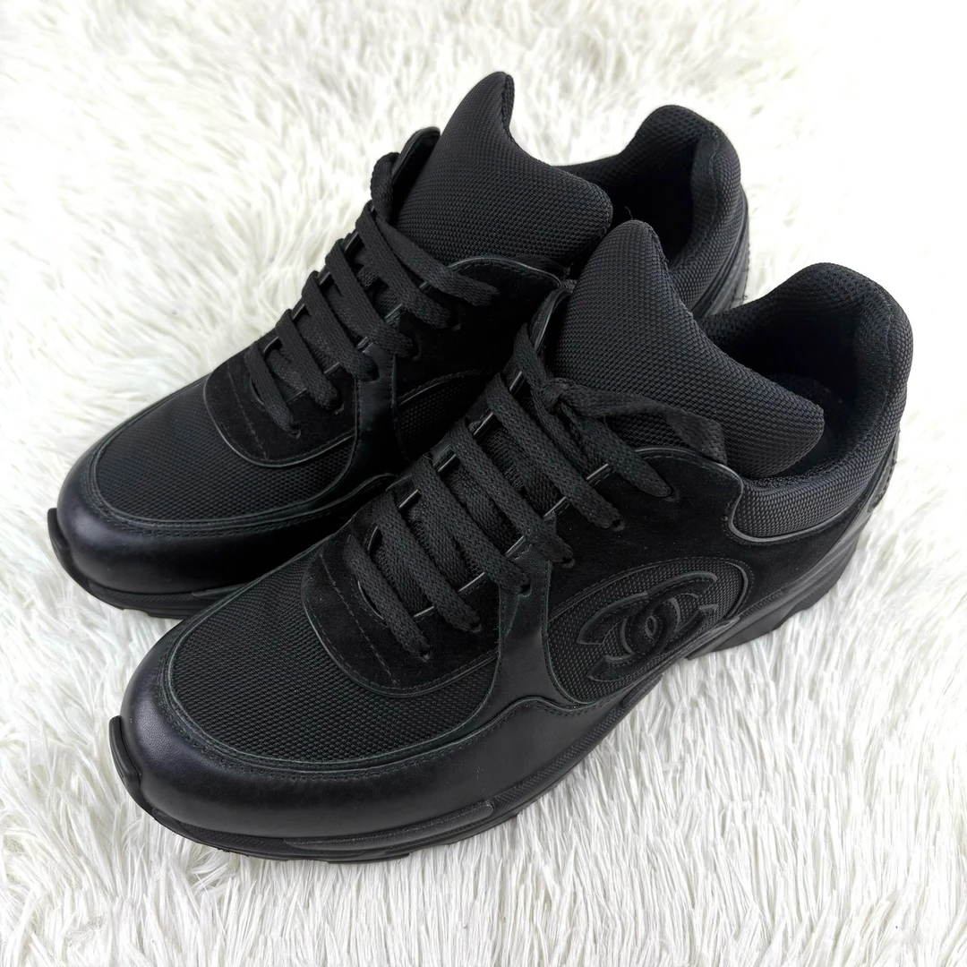 95新 Chanel/香奈儿 双C黑武士运动休闲鞋39.5码