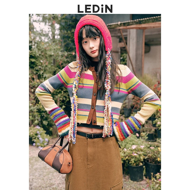 乐町圆领水洗开衫1223