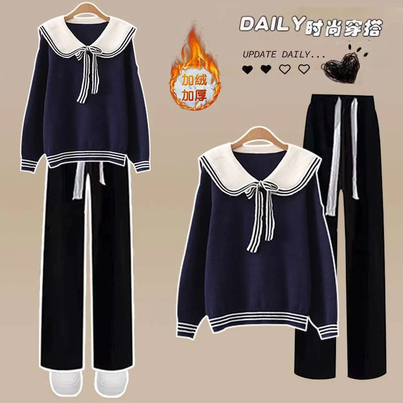 FAVMARTHA中学生女套装13学院风14岁少女孩16初中生休闲韩版秋冬