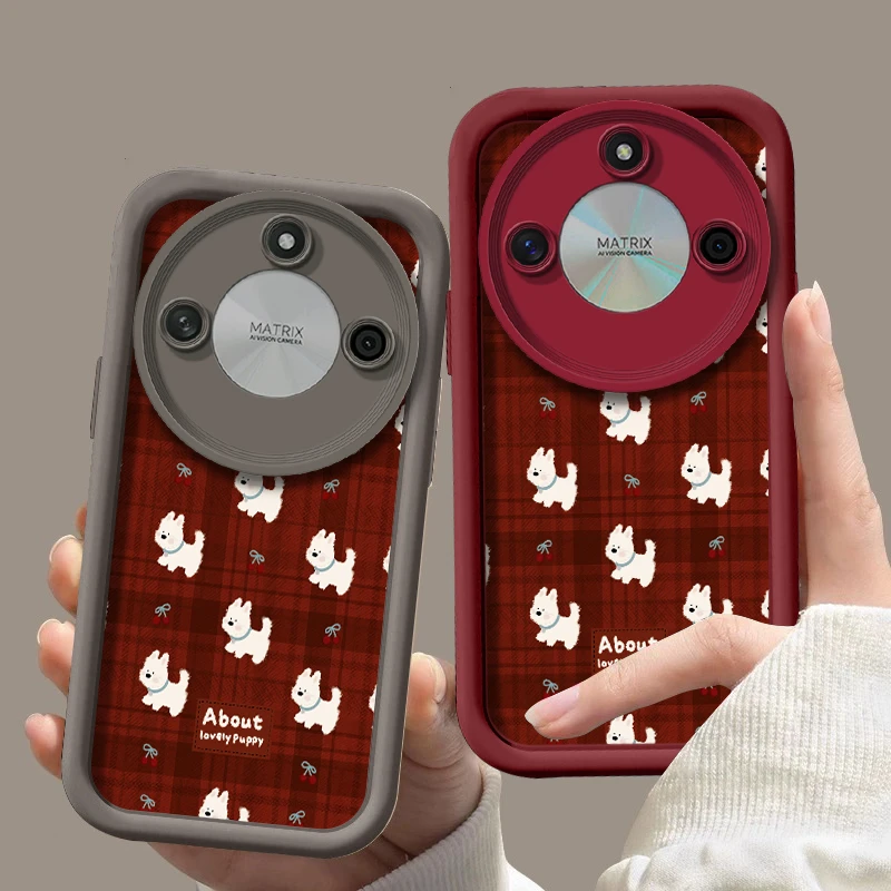 壳玛仕格纹小狗适用荣耀荣耀X60pro手机壳新可爱HonorX60软壳全包