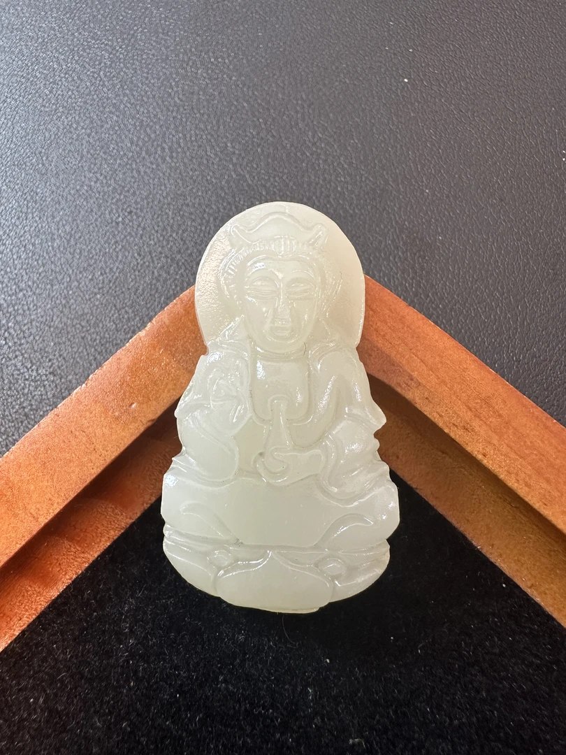 天然青海料晴水单面坐莲观音C20