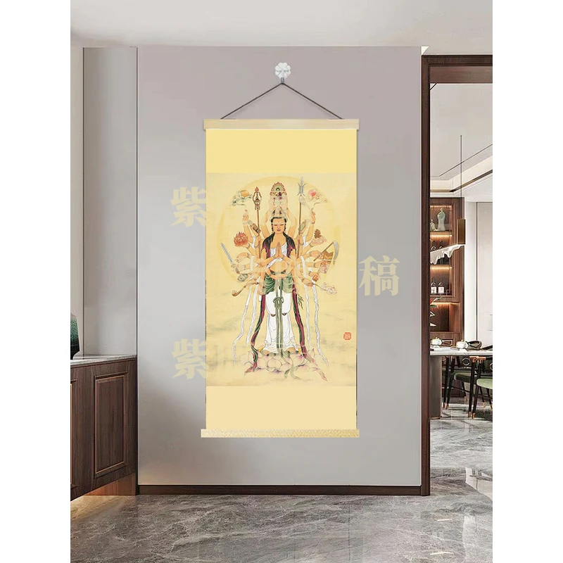 【622千手千眼】60x120cm现代简约挂轴装饰画办公室家居装饰画