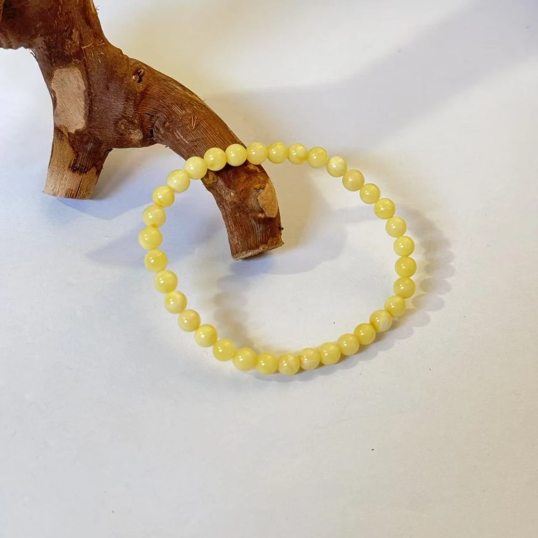 【景润】5mm+琥珀蜜蜡单圈手串百搭叠带手链 多样性发其一