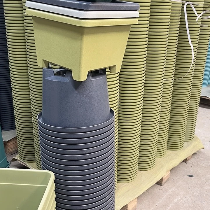 塑料瑕疵球根盆4个灰白色