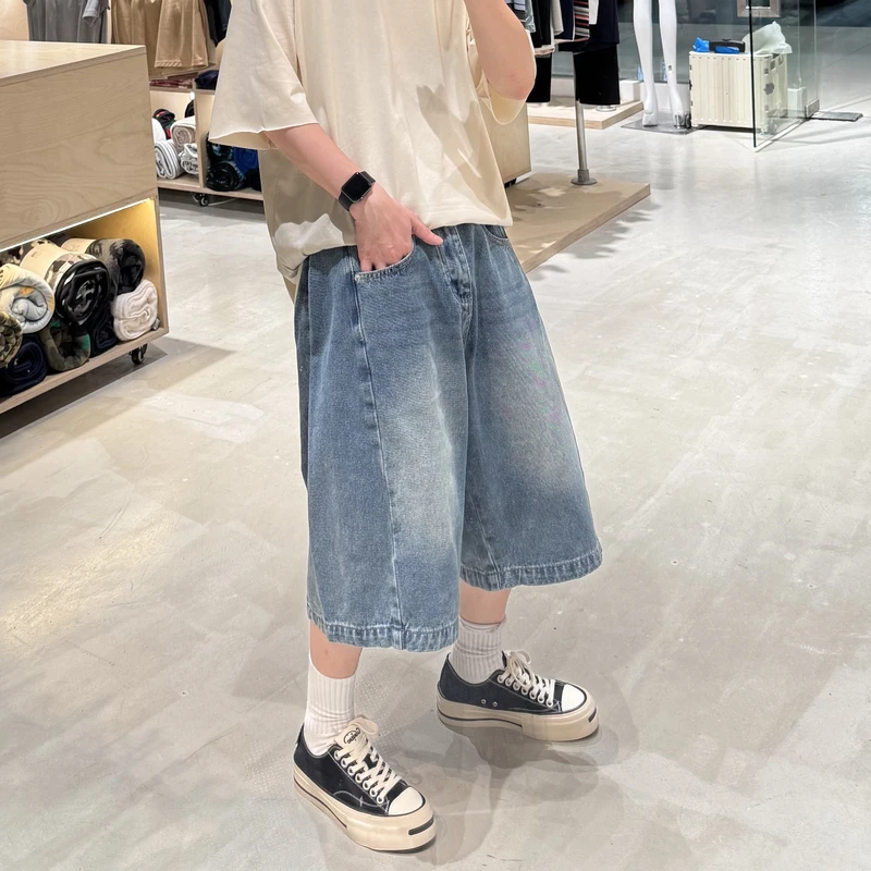 夏季新款牛仔短裤时尚百搭潮流七分裤LF25177