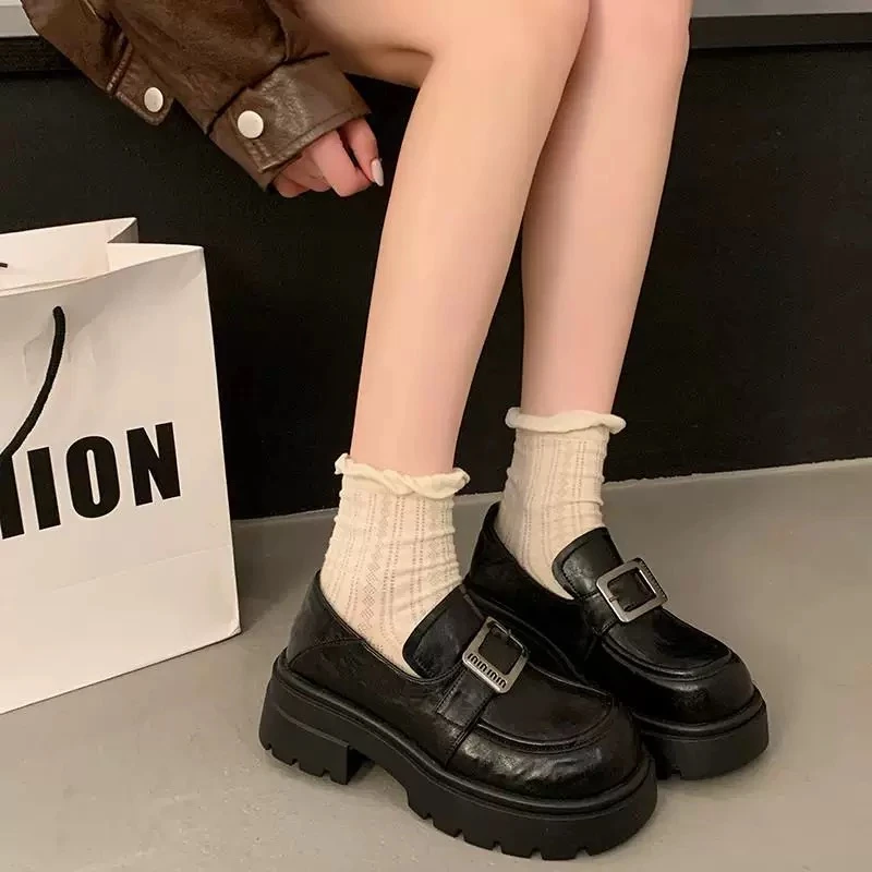 【水上漂】2025圆头软底乐福鞋女鞋复古英伦风时尚百搭外穿6686