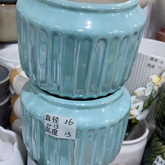 多肉绿植陶瓷花盆9.9包邮，有孔