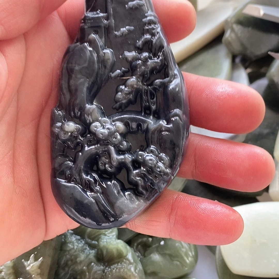 和田玉未镶嵌吊坠(不含链)