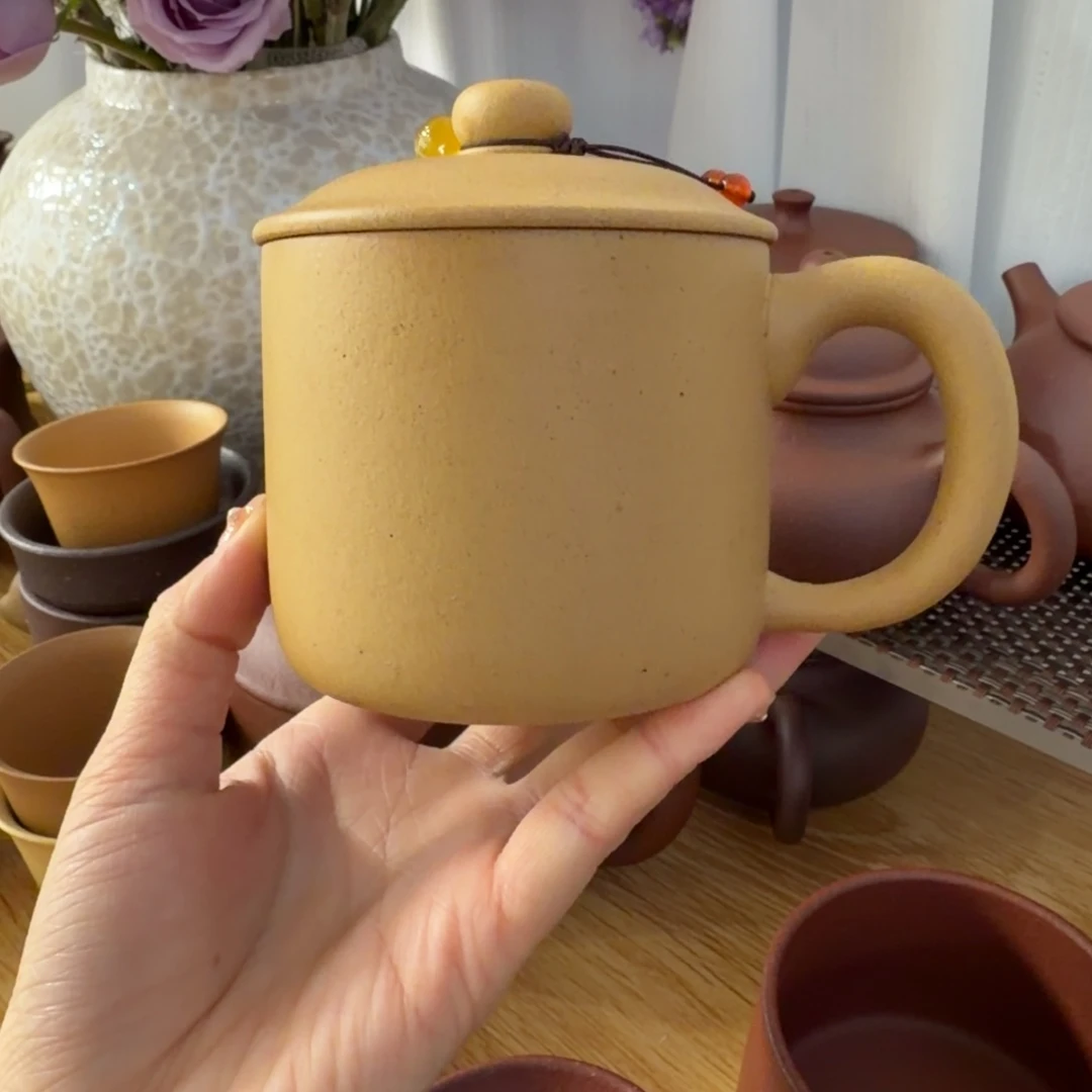 茶壶紫砂原矿黄金段小墩墩办公杯没礼盒微瑕400CC左右