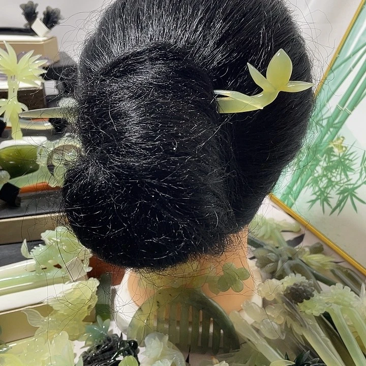 蛇纹石玉合金发饰