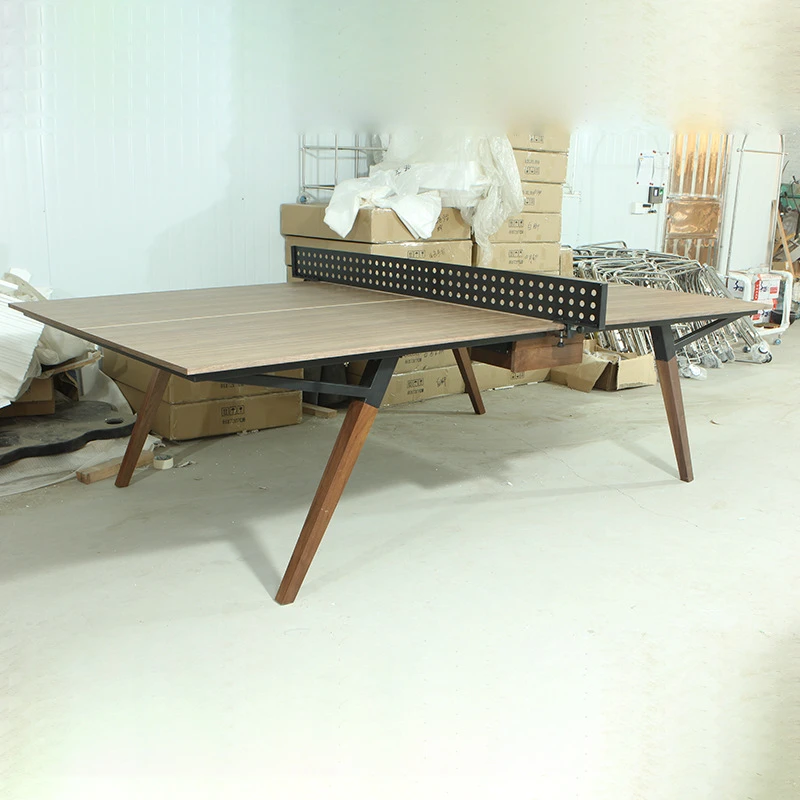 顾家家居多层实木办公桌会议桌球桌多功能两用球桌胡桃木色贴皮乒