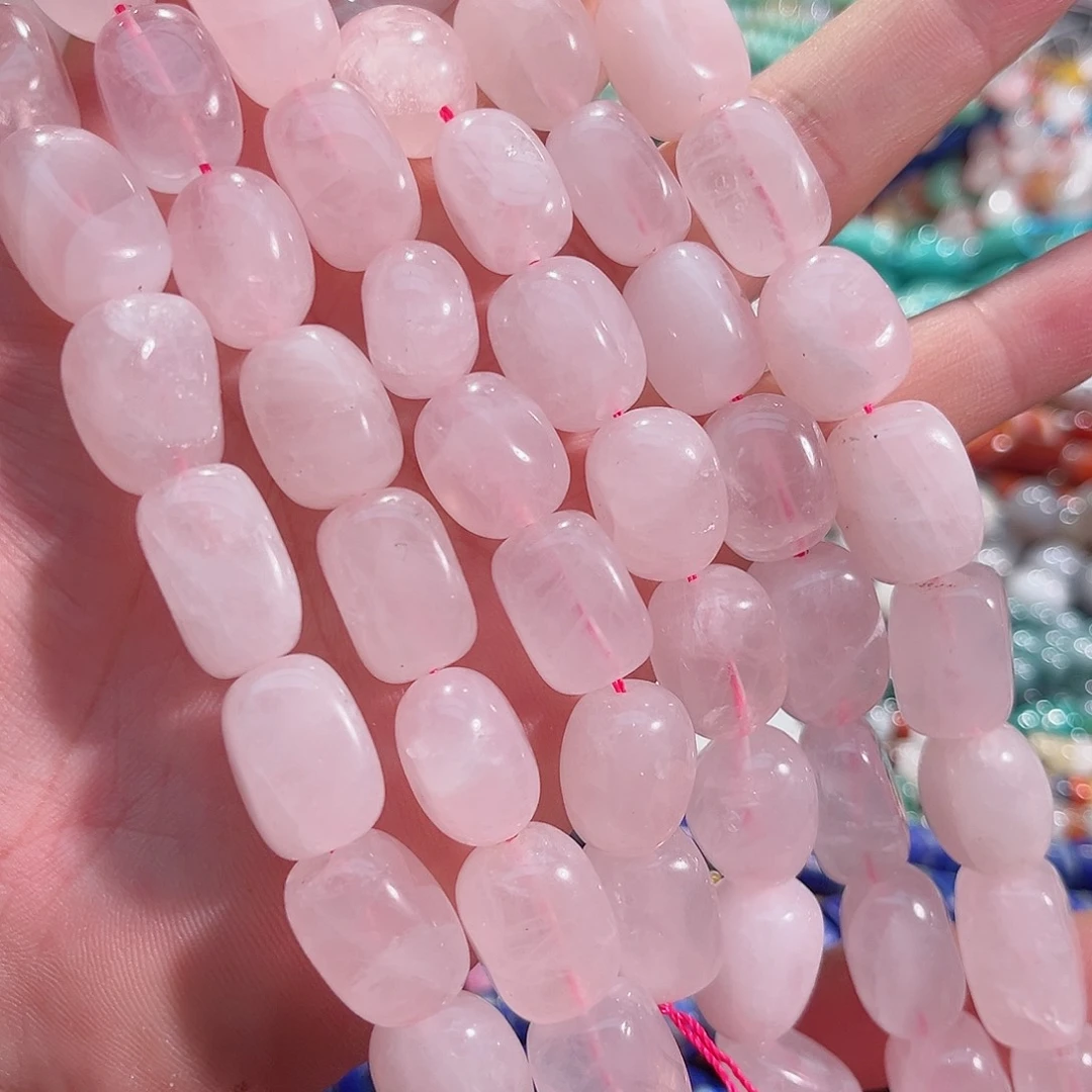 玛瑙/玉髓未镶嵌珠宝半成品粉水晶面包13x18mm