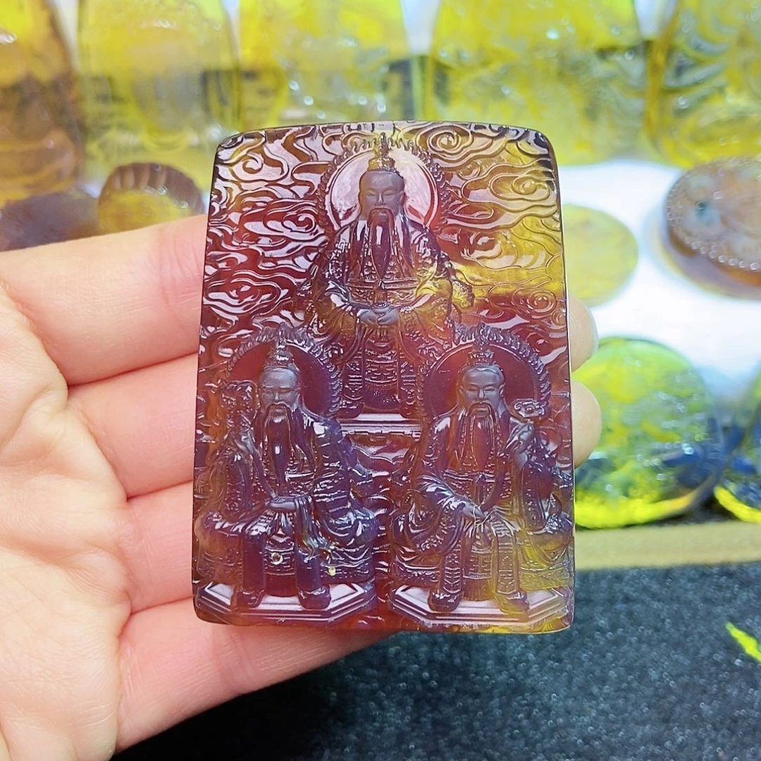 琥珀颈饰未镶嵌三清