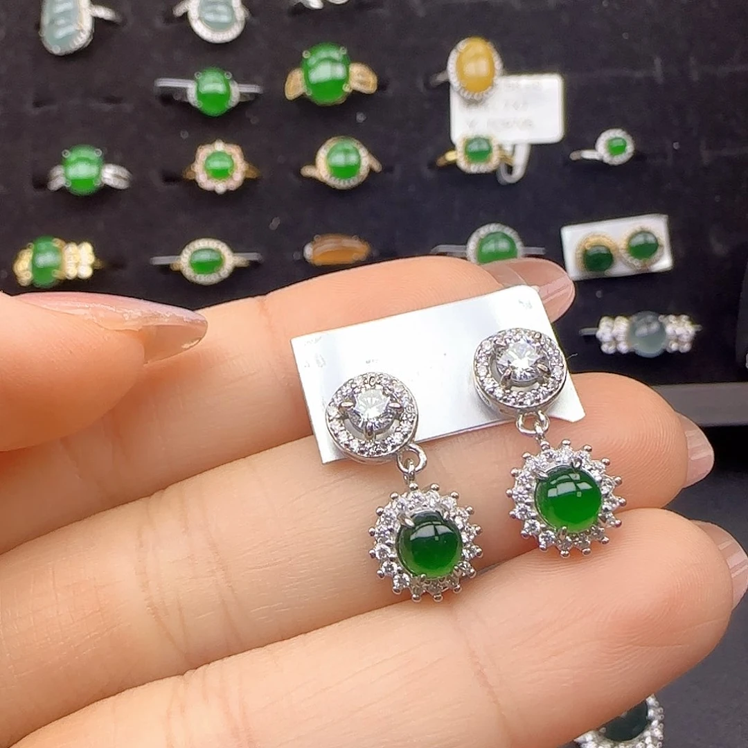 银S925镶嵌戒指翡翠