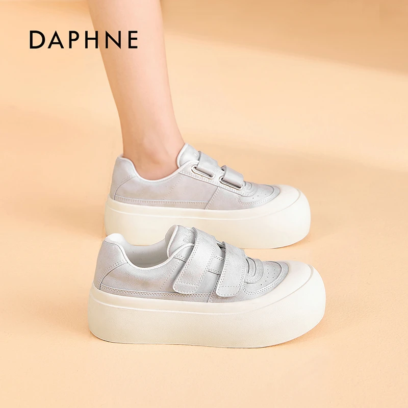 Daphne/达芙妮女2025春季板鞋运动休闲鞋舒适简约经典魔术贴透气