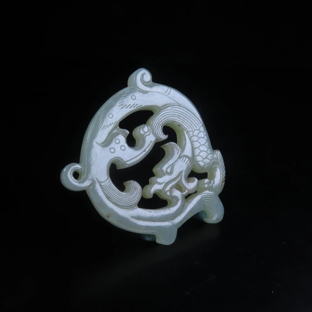 清代夔龙玉佩/MZ618531/和田玉/民族文物