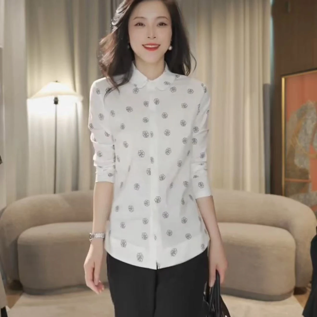 【断码清仓】山茶花圆领衬衫（不加绒））