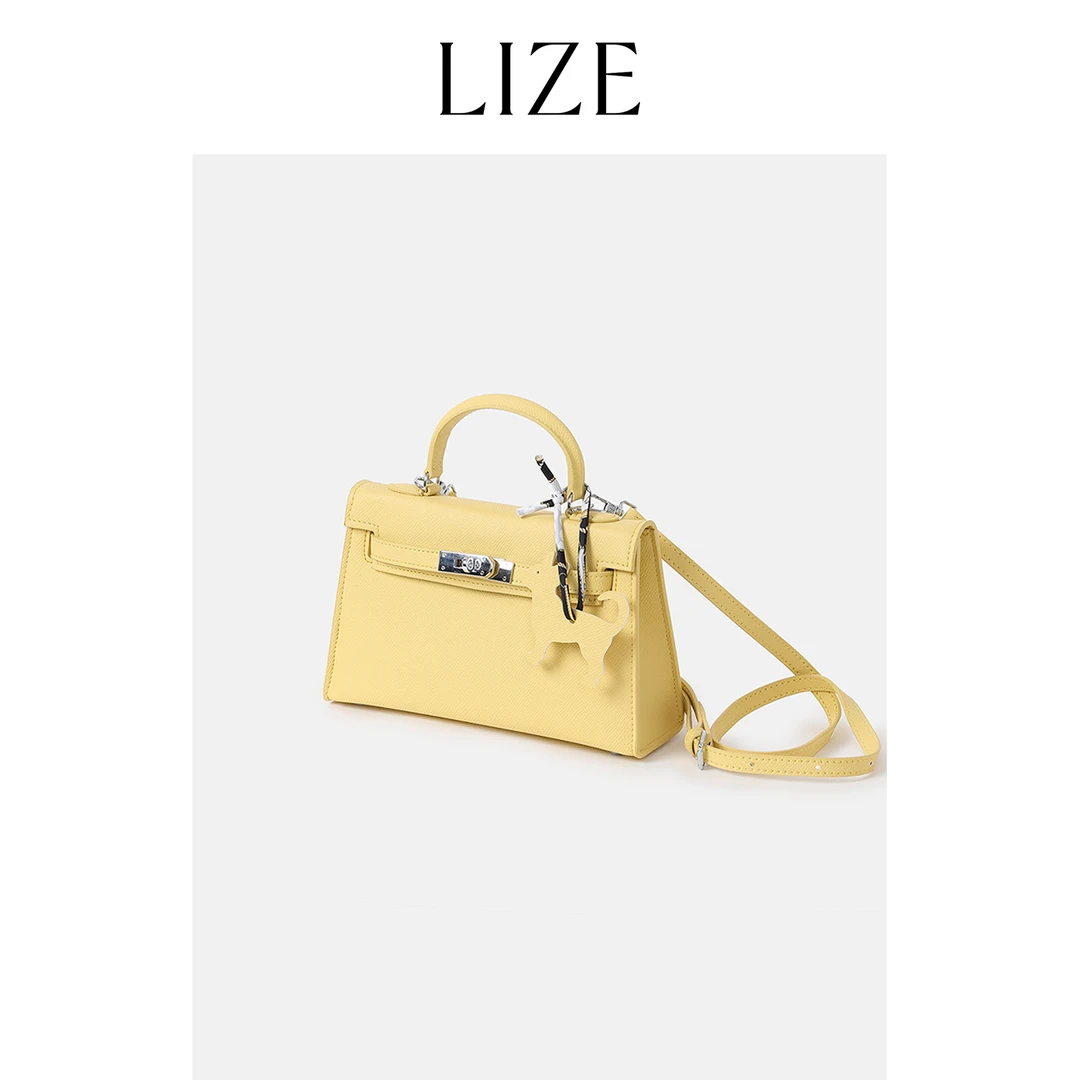 LIZE「凯莉包」高定手掌纹头层牛皮.斜挎手提包ZED0049