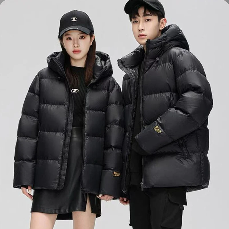 9956#黑金石墨烯情侣款棉服时尚加厚保暖冬季男女同款防寒服休闲