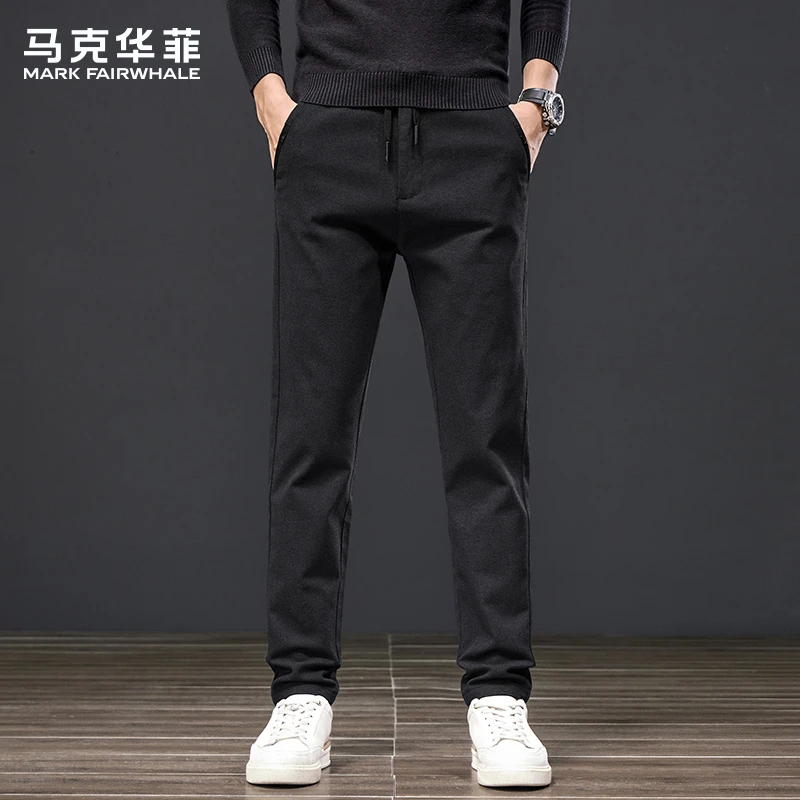 马克华菲秋季休闲裤男士2025秋冬新款宽松直筒潮牌百搭修身长裤子