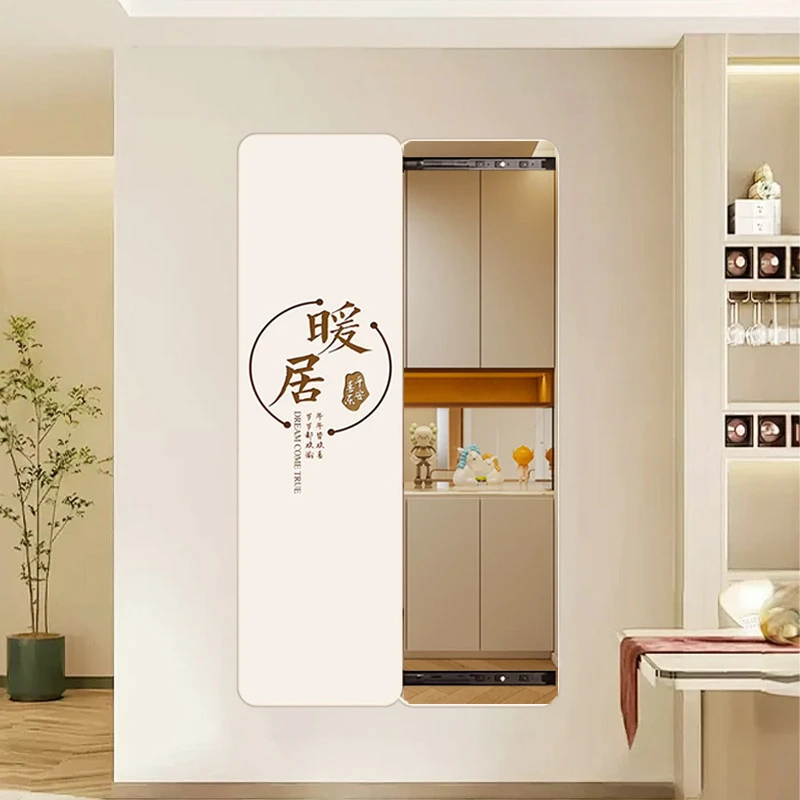 隐藏式全身镜子挂墙隐形推拉画卧室穿衣镜玄关走廊铝合金装饰镜画