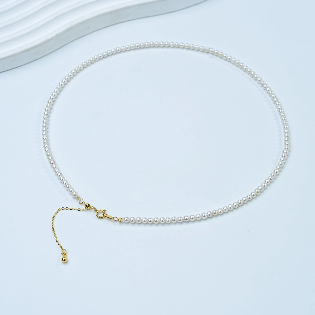 【头档】3-3.5mm淡水珍珠baby银S925延长项链-多样性发一