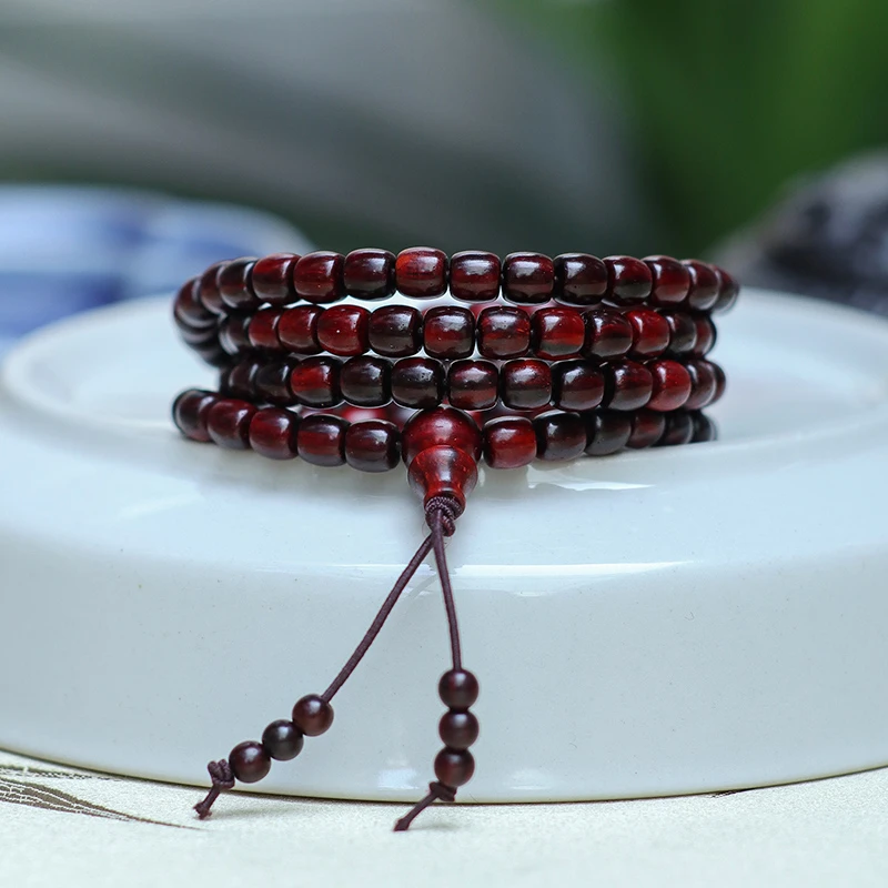 印度小叶紫檀直切珠多圈手串5mm男女士手链木质饰品文玩佛珠