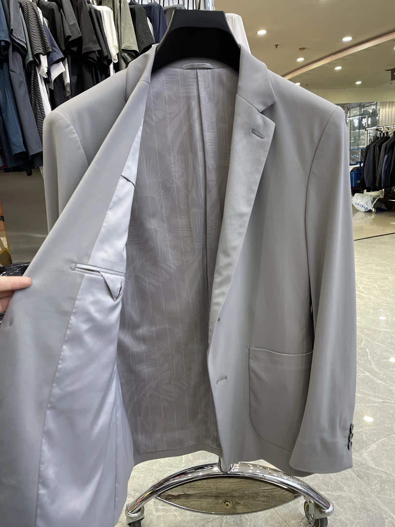 （025A）冰丝速干六维弹力防晒西服外套休闲商务夹克剪标品牌撤柜