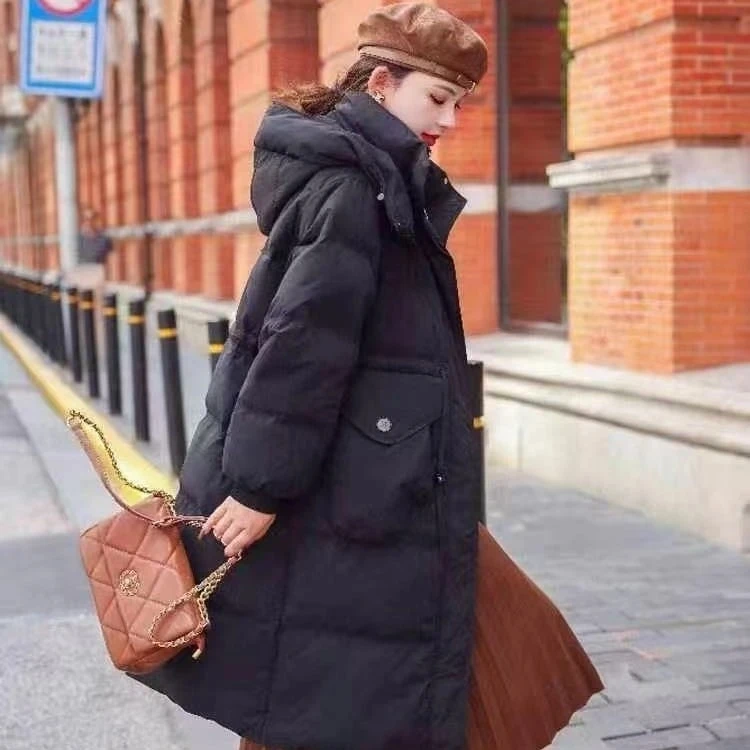 爆款2025冬季新款韩版高端羽绒服女中长款修身显瘦连帽外套潮
