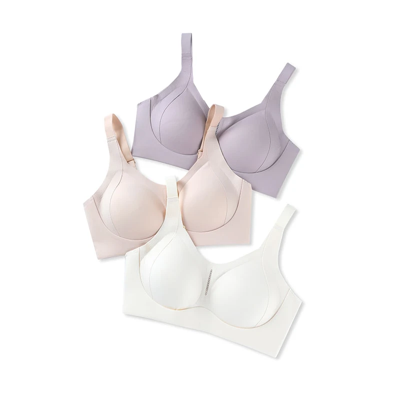 2025款女士双皮奶天然乳胶聚拢美背防下垂收副乳无痕文胸女生