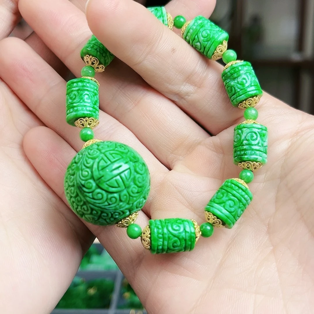 翡翠手链银S925镶嵌手链