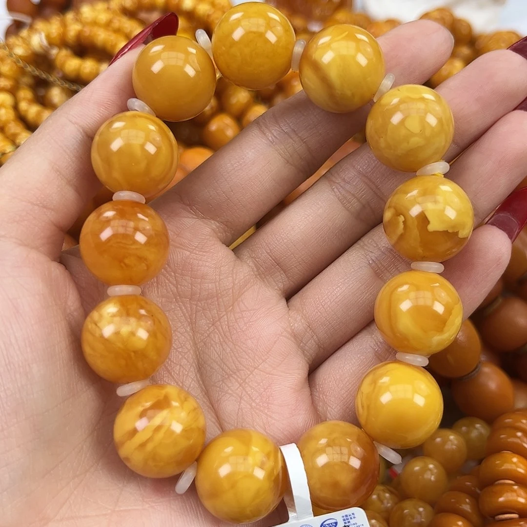 琥珀颈饰未镶嵌邱*石蜜蜡